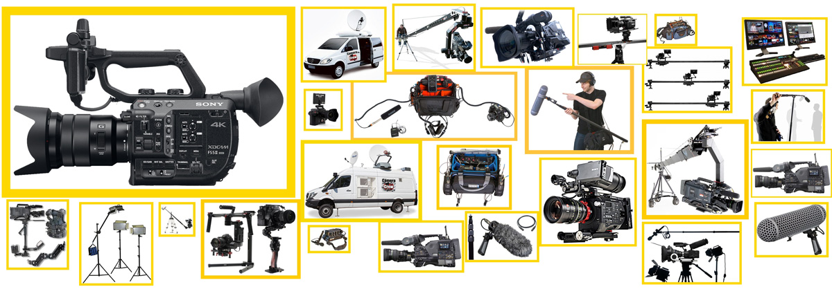 Camera Crew | Facilities video | Uplink sat | Troupe eng | Jimmy jib | Editing video | Steadicam | 4K camera hire | Audio boom operator | Crane slider gimbal | Drone expert | Streaming live | Tv production